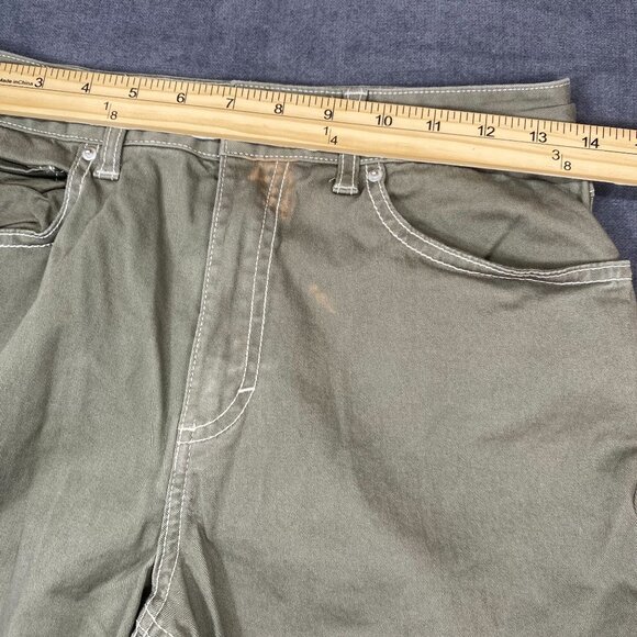 H&M Sage Green Cargo Utility Pants Contrast Stitching Pockets Womens Size 6 - Picture 12 of 13